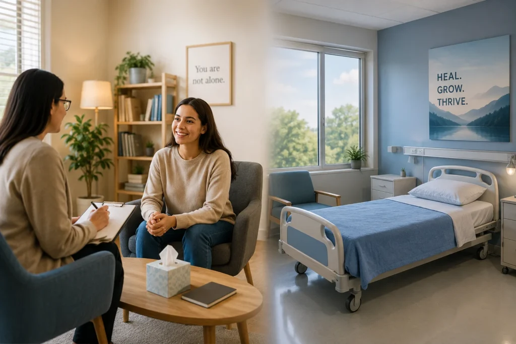 residential treatment vs. mental hospital